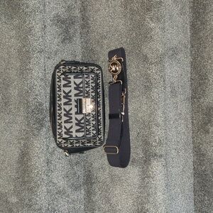 Michael Kors Black and Gray Crossbody Bag